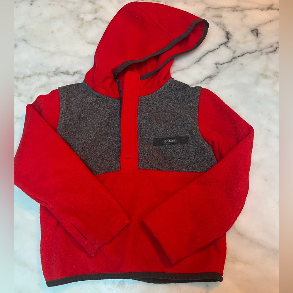 4T Columbia Kids Red and Gray Hoodie